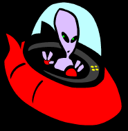 alien in red ship