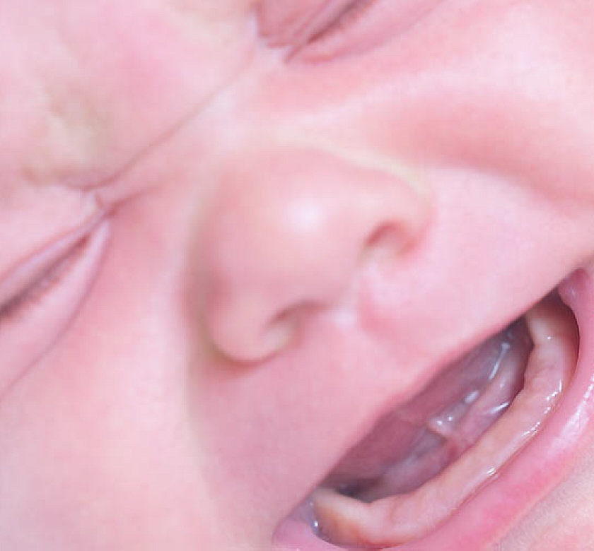 Close up of baby crying