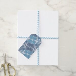 elegant light blue pattern gift tag