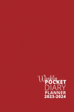 Red Weekly Pocket Diary for 2023-24