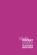 Pink pocket weekly diary for 2023-24