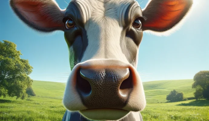 A cow looking at you strangely