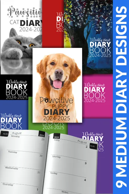 All medium sized diaries for 2024-2025
