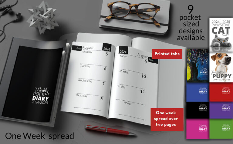 Week In View Pocket Week To View Diaries 2024-2025 | 9 Designs » Ceri Clark