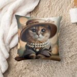 Cat throw cushion