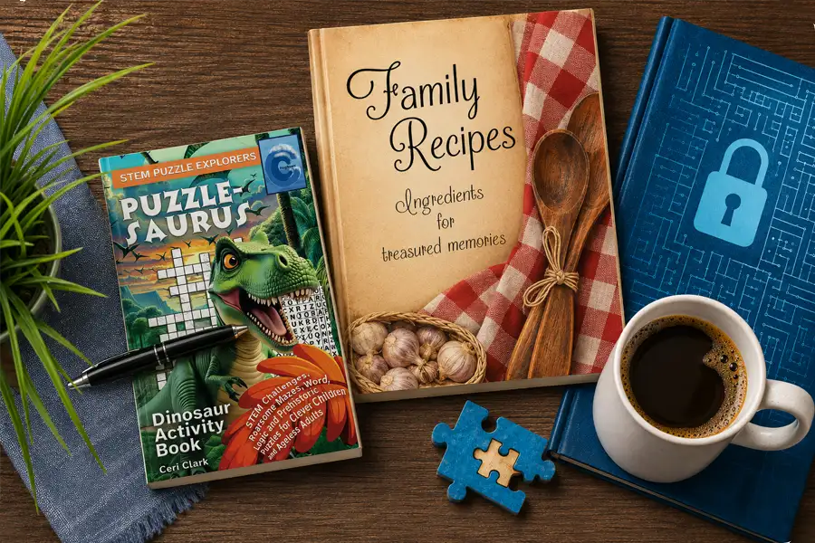 Practical books, recipe books, and puzzle books by Ceri Clark